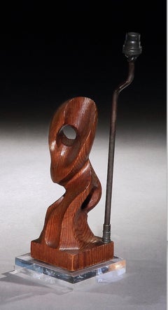 Lamp Table Sculpture Pine Abstract Figurative Organic Henry Moore High