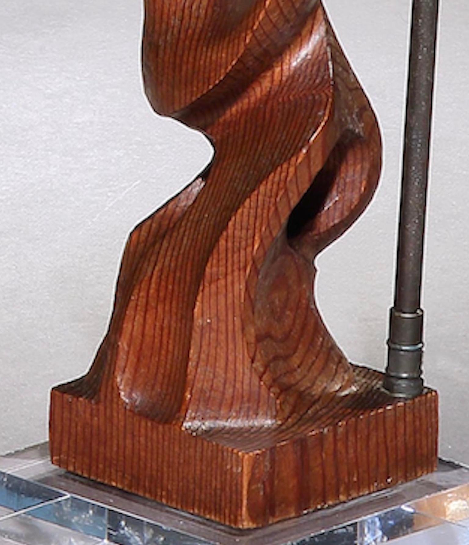 Lampe Tisch Skulptur Kiefer Abstrakt Figurativ Organisch Henry Moore Hoch (Englisch) im Angebot