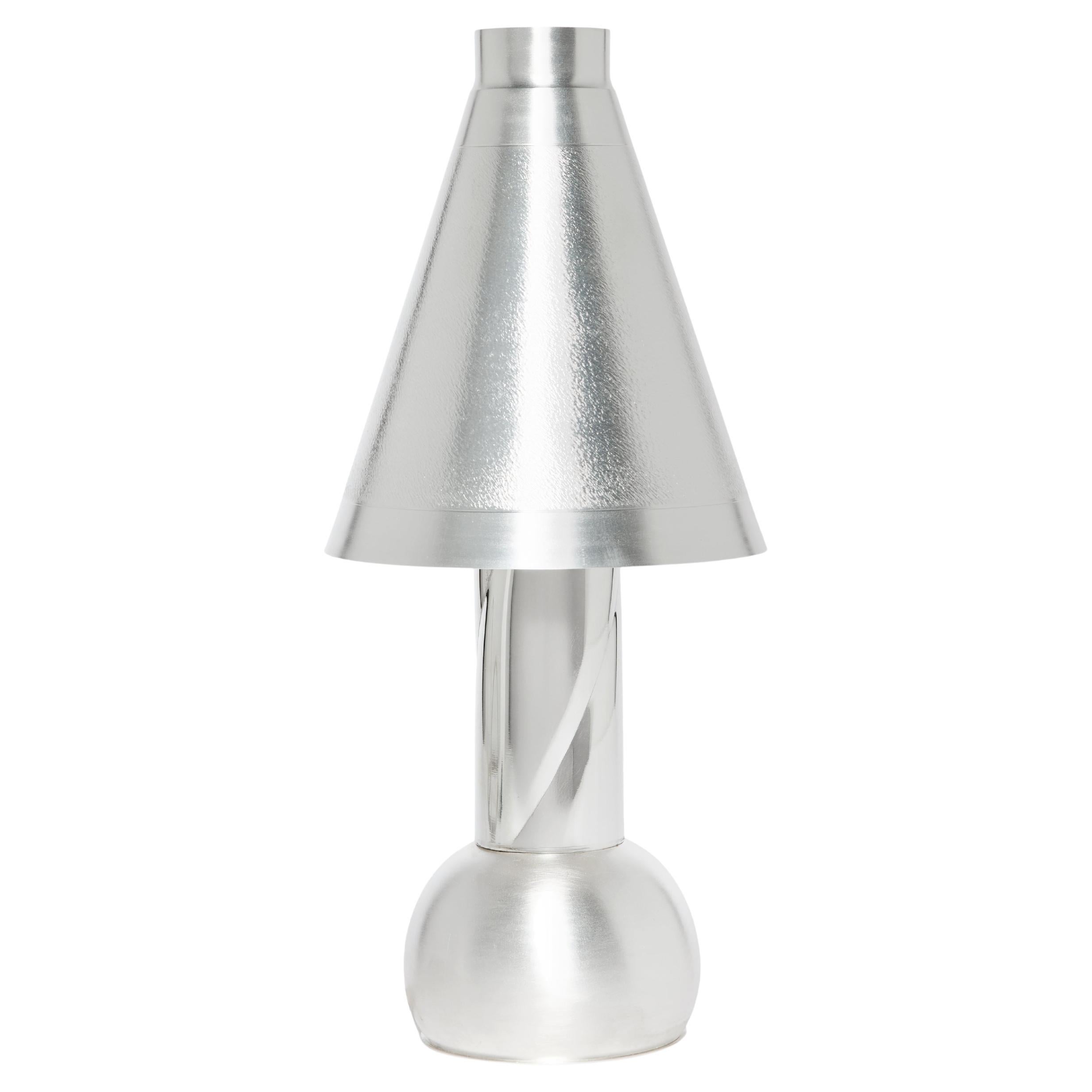 Lamp table spiral twist Brass Plated Silver designed by Natalia Criado For Sale