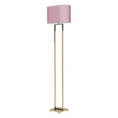 21st Century Art Deco Style Pink Silk & Polished Brass 'Lotis' MW24 Floor Lamp 