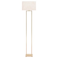 21st Century Modern Polished Brass & Upholstered Fabric 'Lotis' MW24 Floor Lamp 