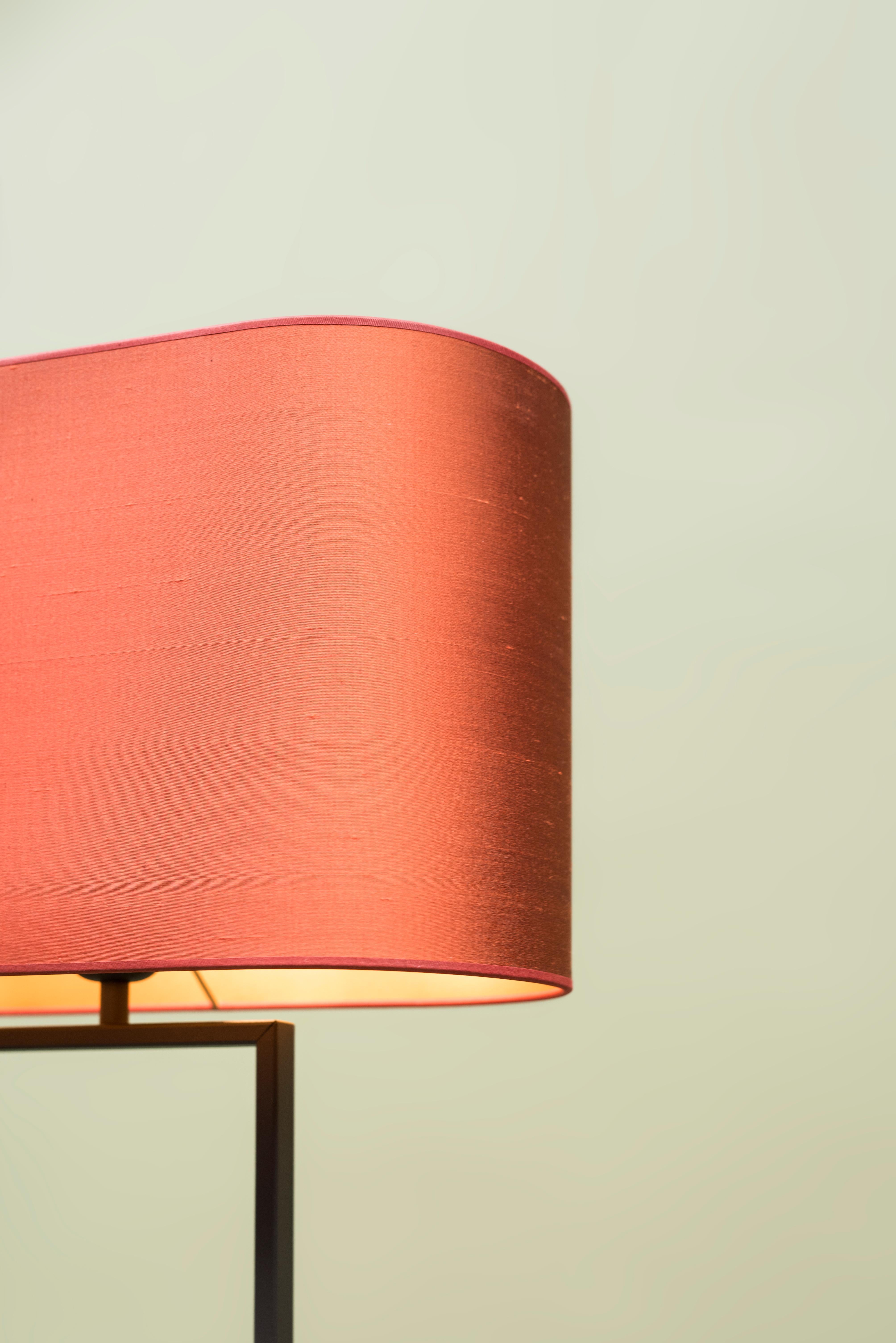 red silk lampshade