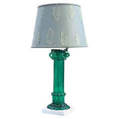 Vintage Lamp Venini By Fulvio Bianconi, Emerald Green, Circa 1950