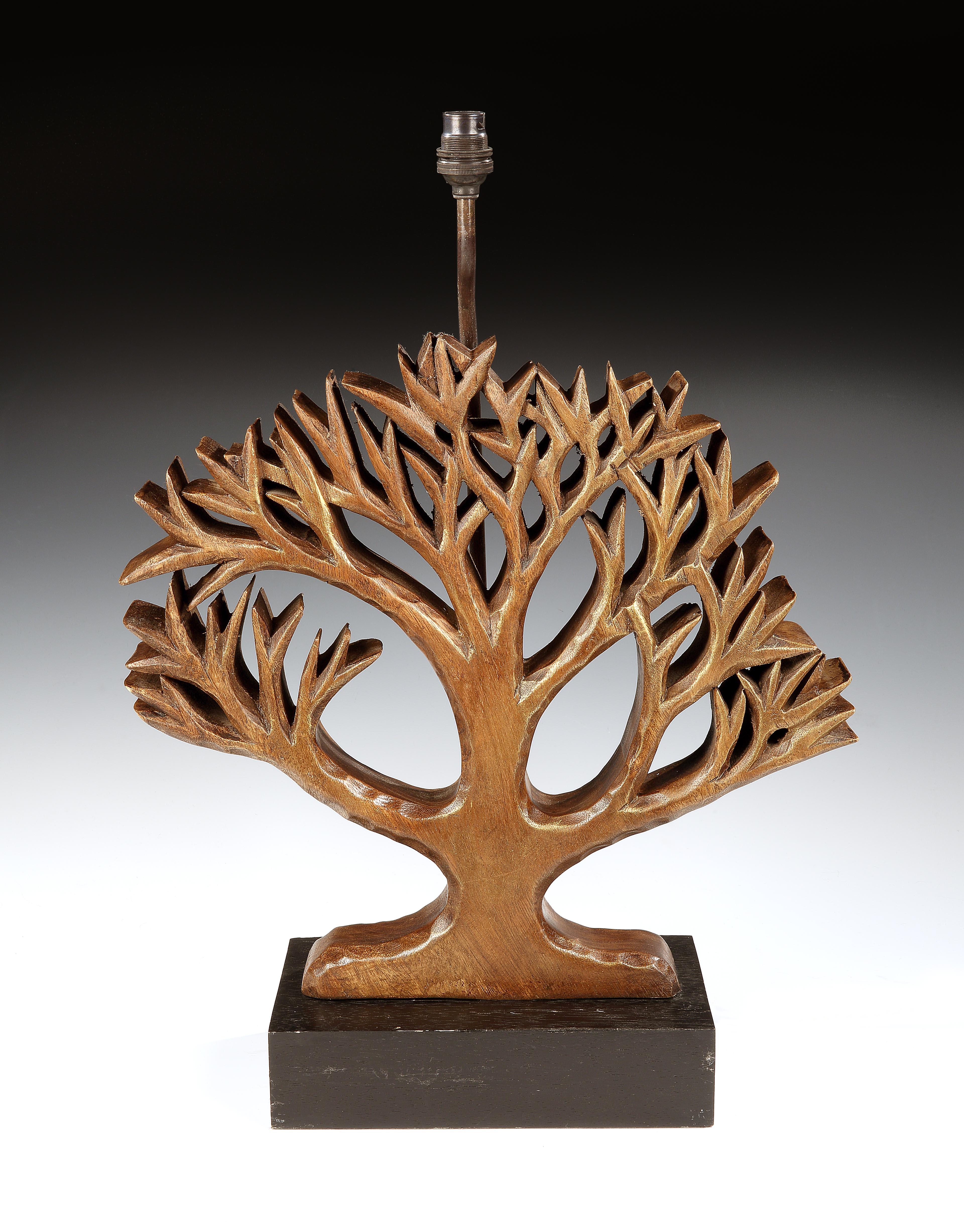 Lamp, Vintage, Tree, Arbre, Carving, Style of Diego Giacometti, Gilded In Good Condition For Sale In BUNGAY, SUFFOLK