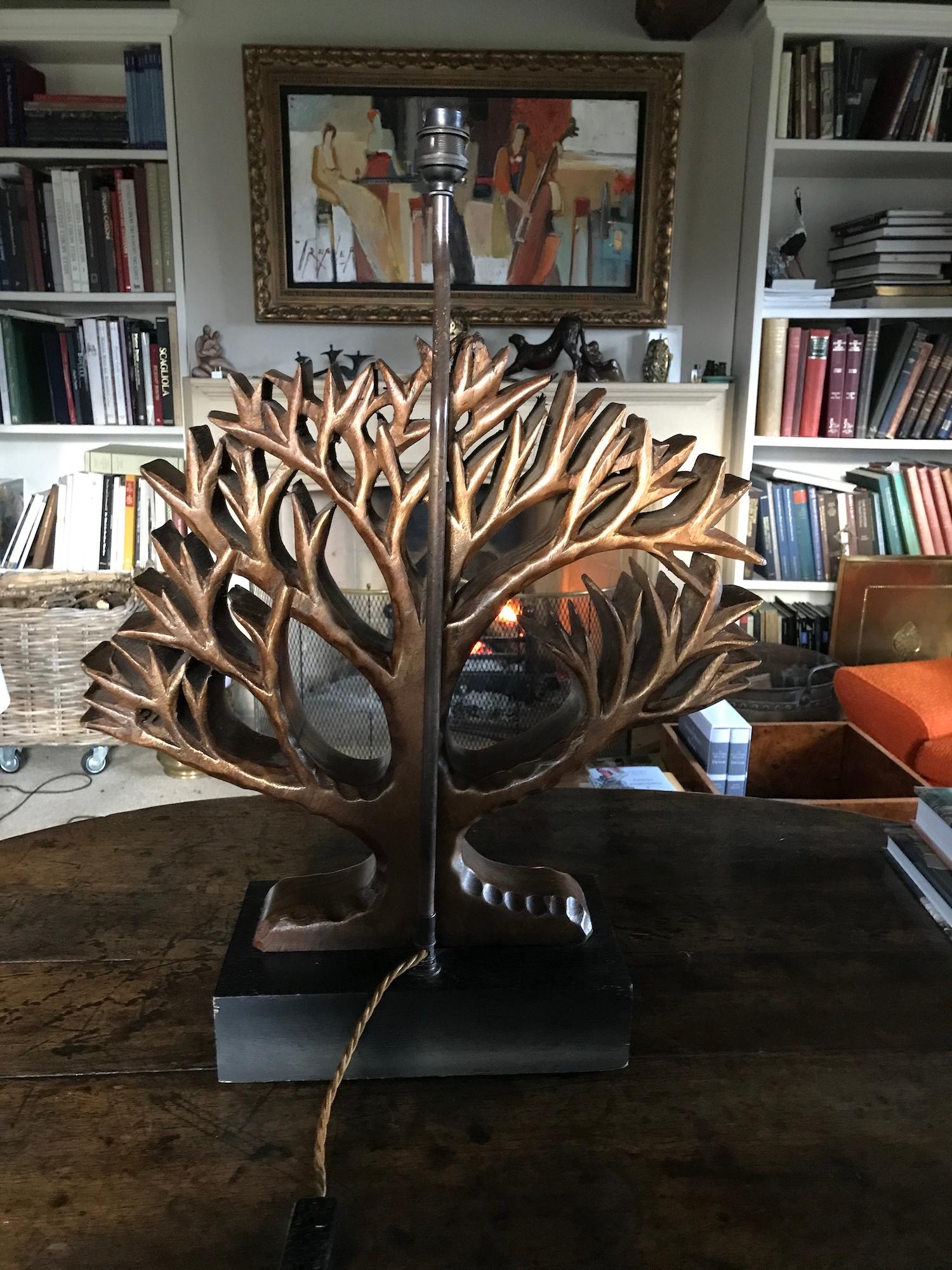 Lamp, Vintage, Tree, Arbre, Carving, Style of Diego Giacometti, Gilded For Sale 1
