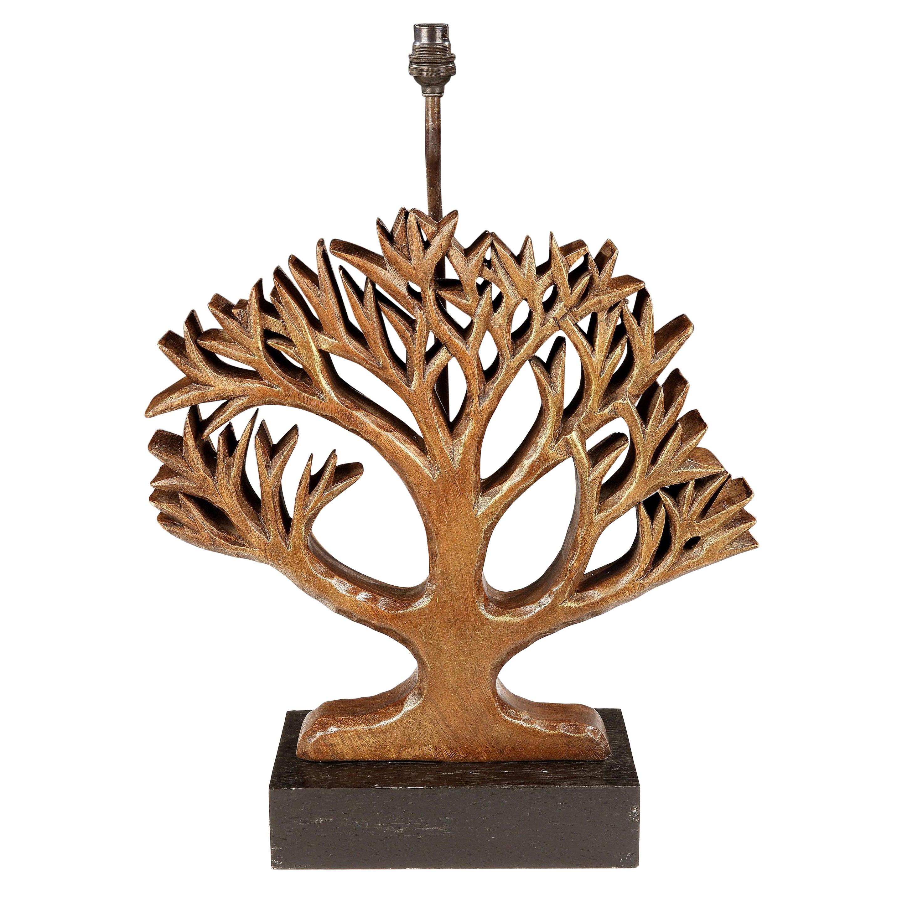 Lamp, Vintage, Tree, Arbre, Carving, Style of Diego Giacometti, Gilded For Sale