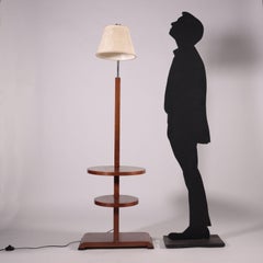 Lamp Walnut Veneer Chromed Metal, Italy, 1930s-1940s