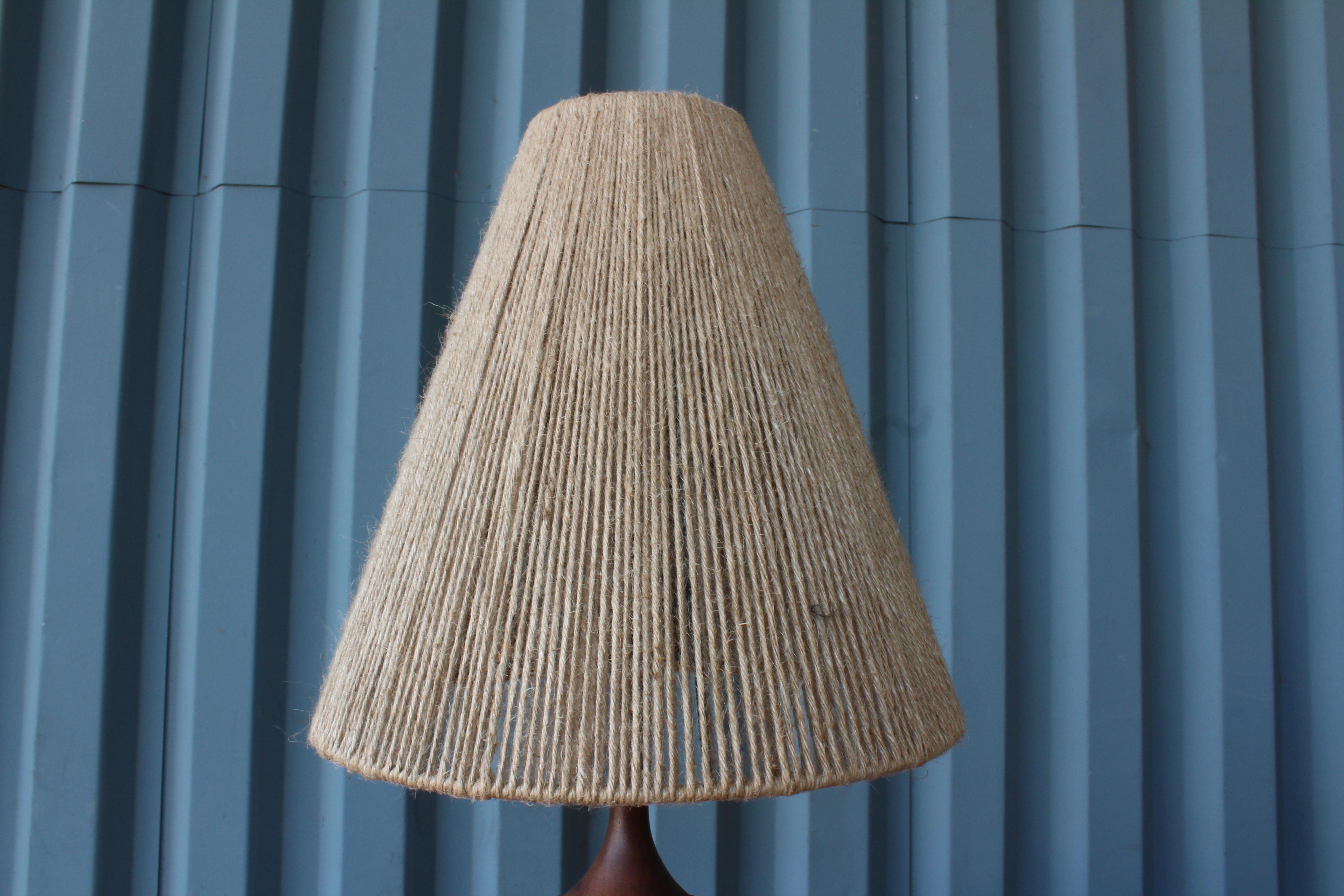 American Lamp with Jute Shade by Tom McMillin, California, 1960s