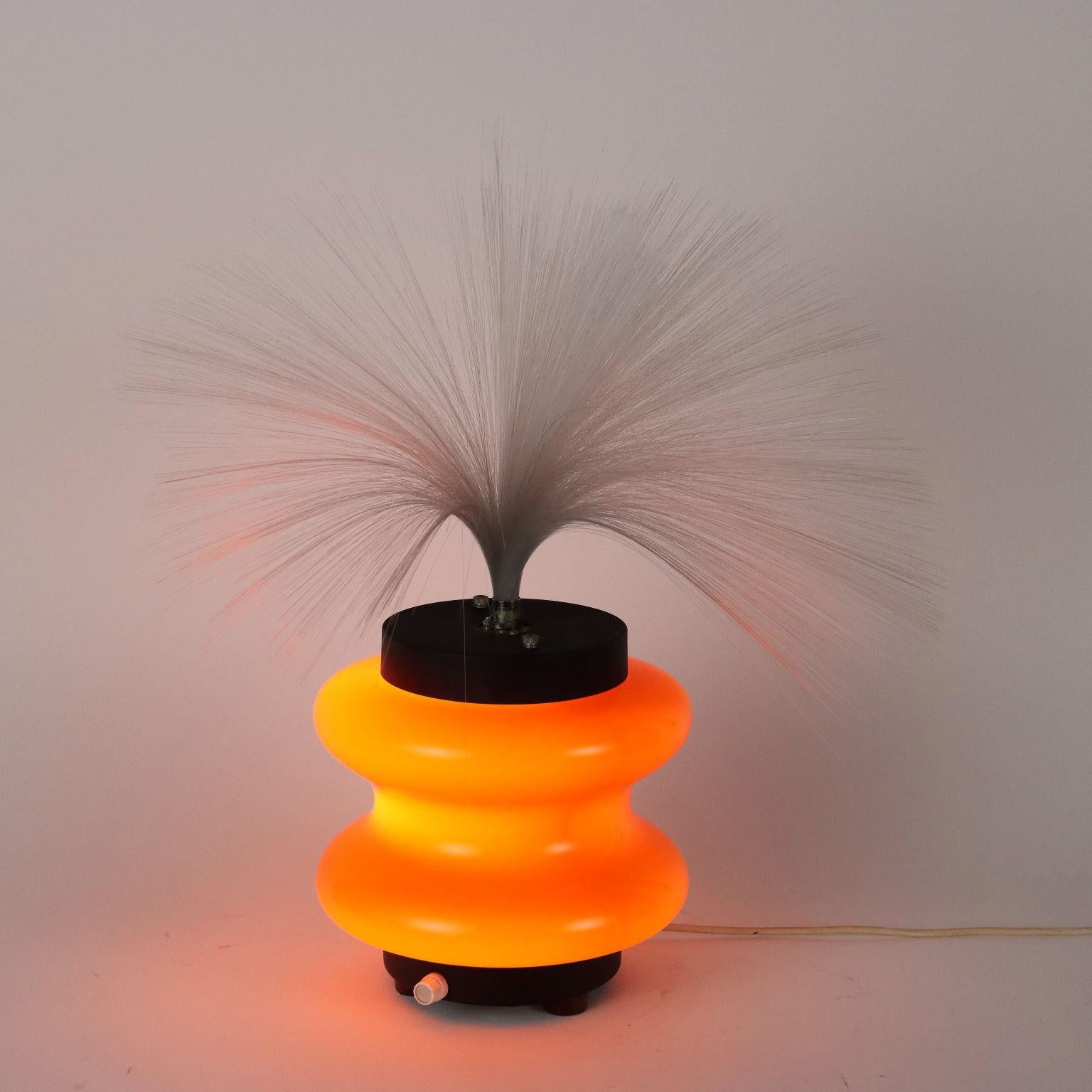 Enamel Lamp with Optical Fibers from the 70s