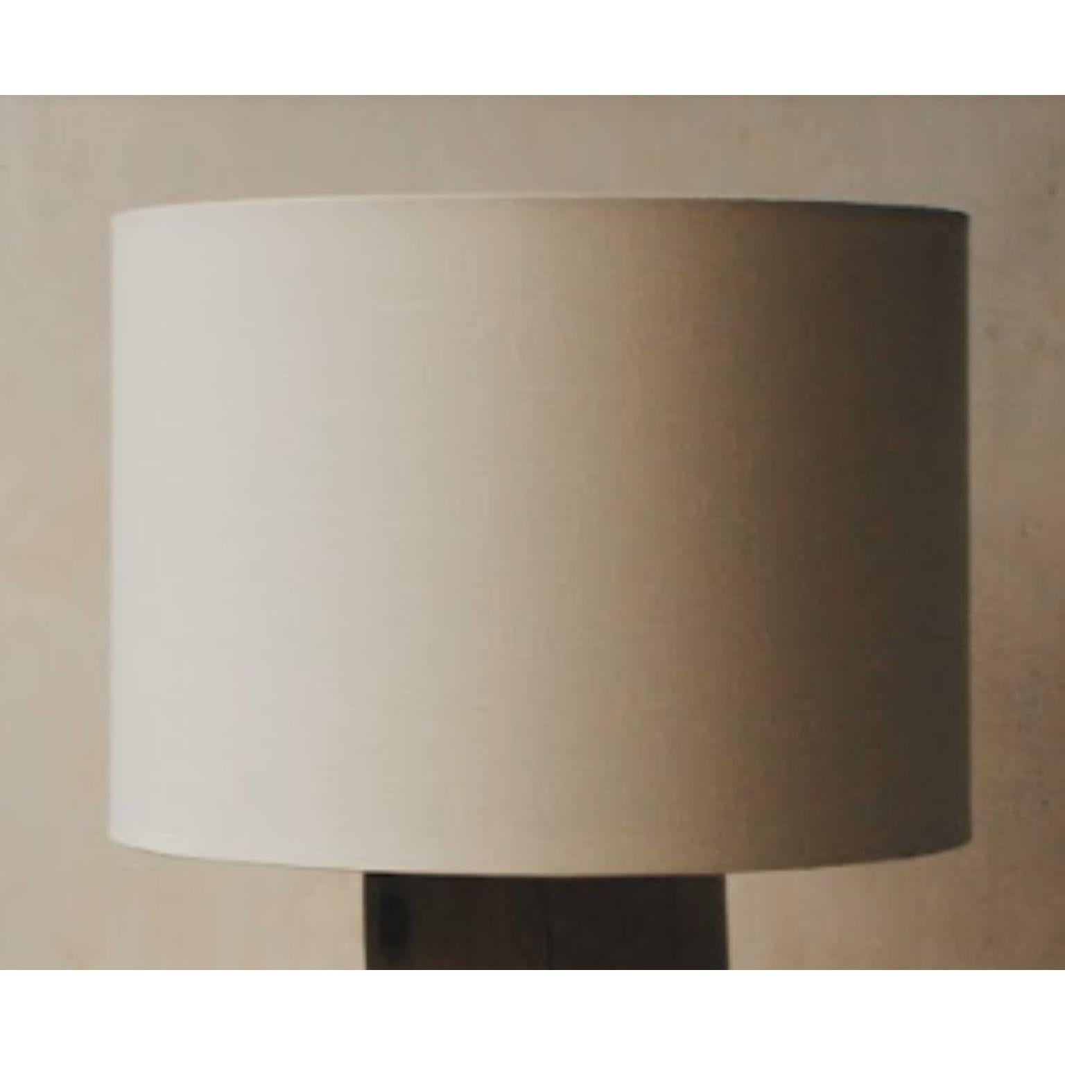 Post-Modern Lamp with Solid Wood Base of Soap and Linen Screen by Daniel Orozco For Sale