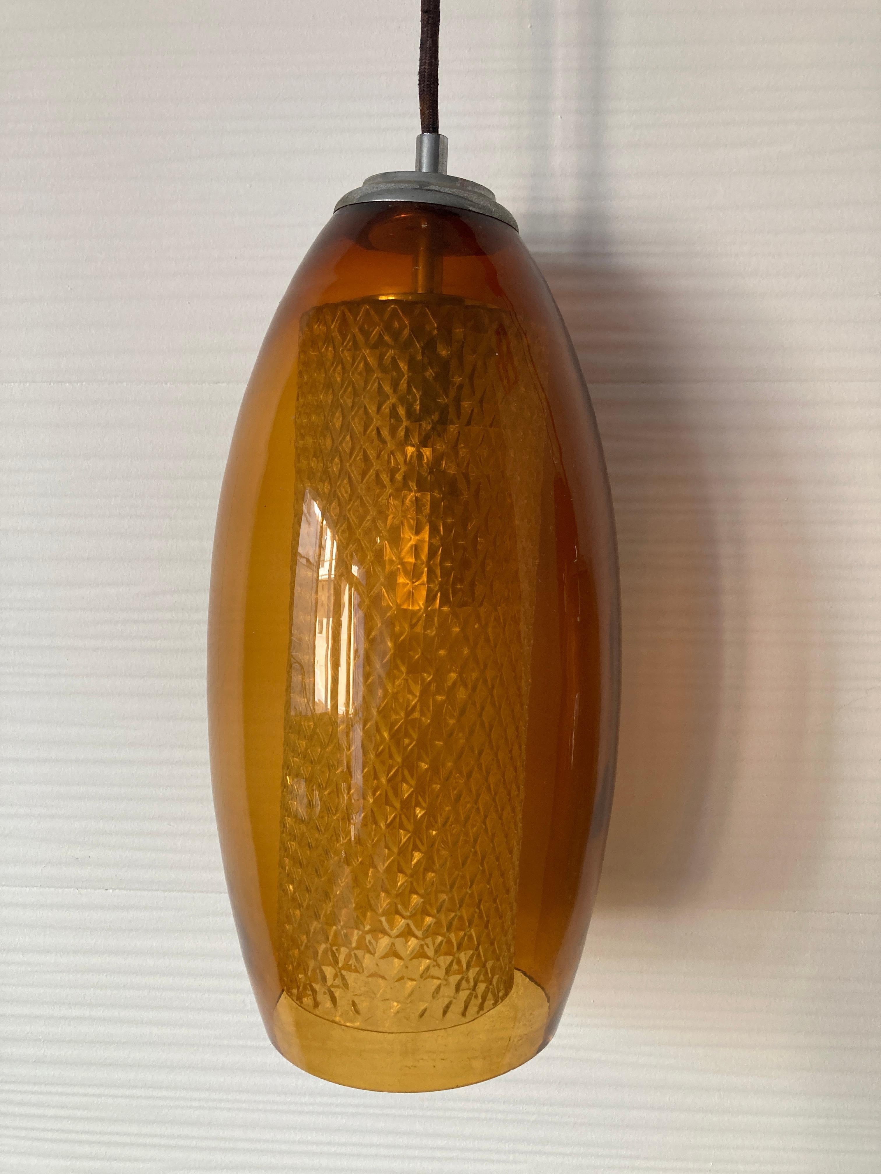 Mid-Century moderno Lampada con tre globi di vetro colorati in vendita