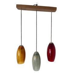 Lamp with Three Colored Glass Globes