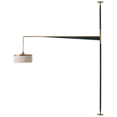 ABATJOUR Floor Ceiling Lamp Fringes in Painted Metal and Brass by Dimoremilano