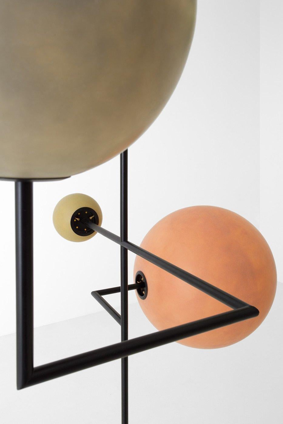 Italian Lampada 061 Ceiling Lamp in Painted Metal and Fiberglass Spheres by Dimoremilano