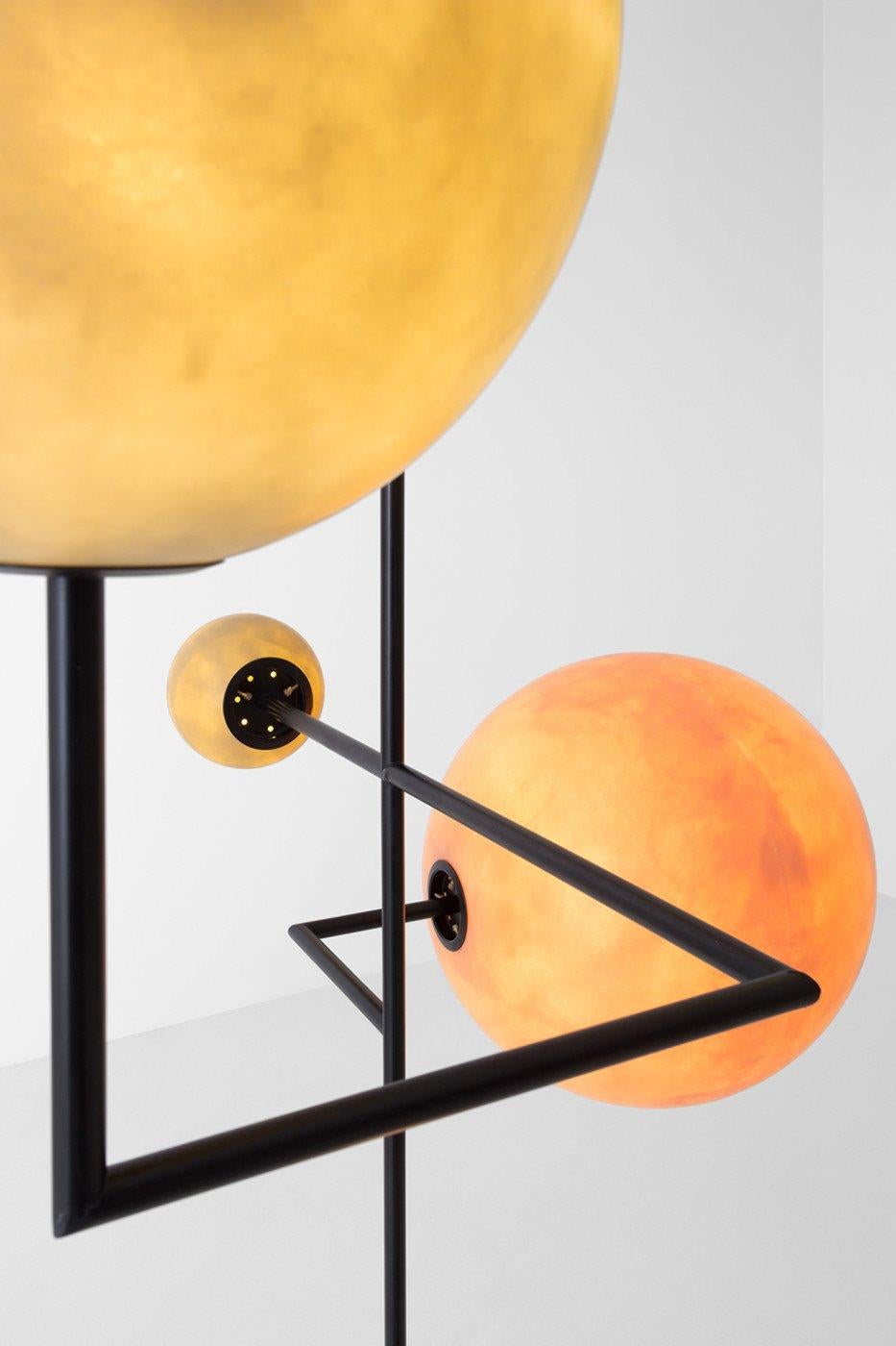 Lampada 061 Ceiling Lamp in Painted Metal and Fiberglass Spheres by Dimoremilano In New Condition In Milan, IT