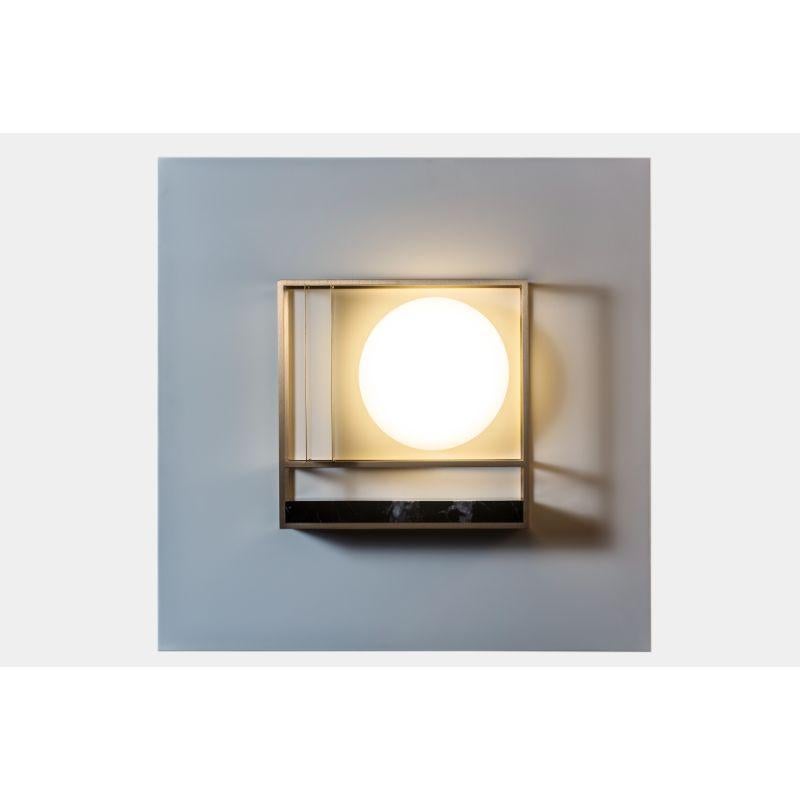 Lampada 13, wall sconce by Hagit Pincovici (hand blown glass, brass)
Dimensions: W32 x D13 x H32 cm
Materials: Marquina marble, Brass, hand blown glass, LED
All our lamps can be wired according to each country. If sold to the USA it will be wired