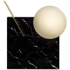 Lampada 15 Table Lamp in Marble, Handblown Glass and Brass, Made in Italy