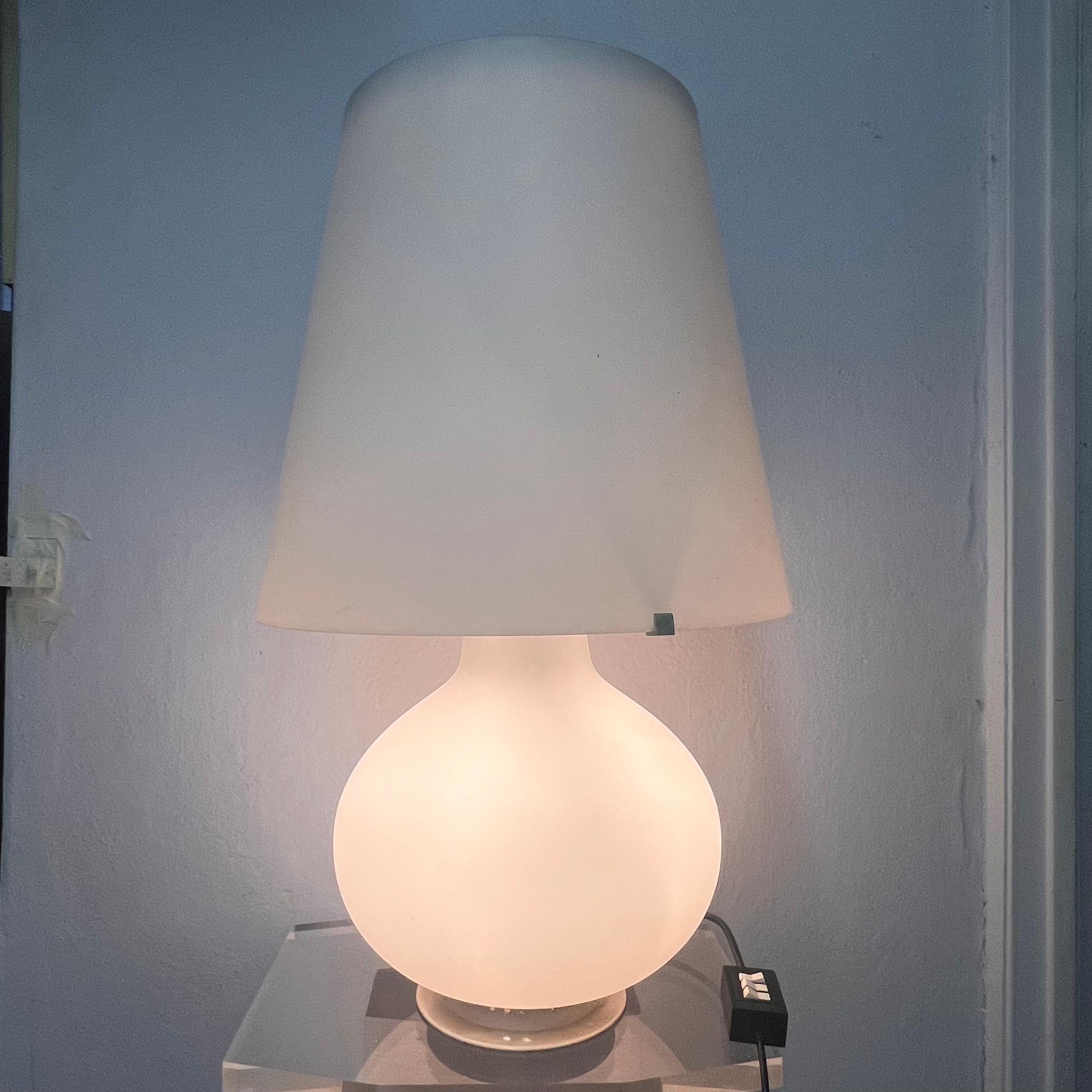 Italian Lamp Mod. 1853 Grande - Max Ingrand for Fontana Arte - Satin Glass - 1954 For Sale