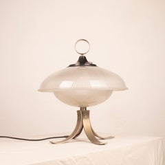 Gino Sarfatti Mid Century Steel & Glass Table Lamp for Arteluce 1948