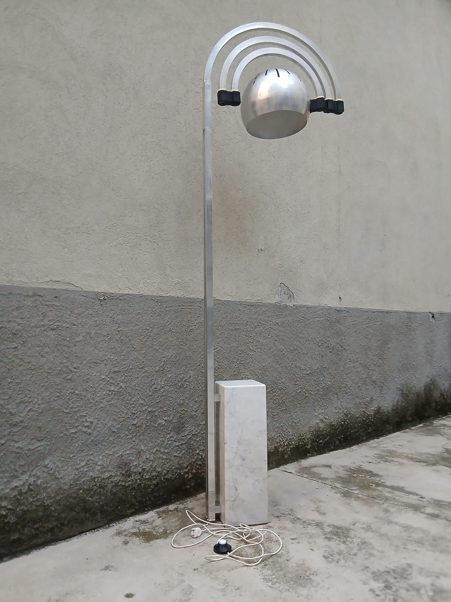 20th Century Lampe à arc extensible en métal marbré - Goffredo Reggiani - Italie - années 1970 en vente