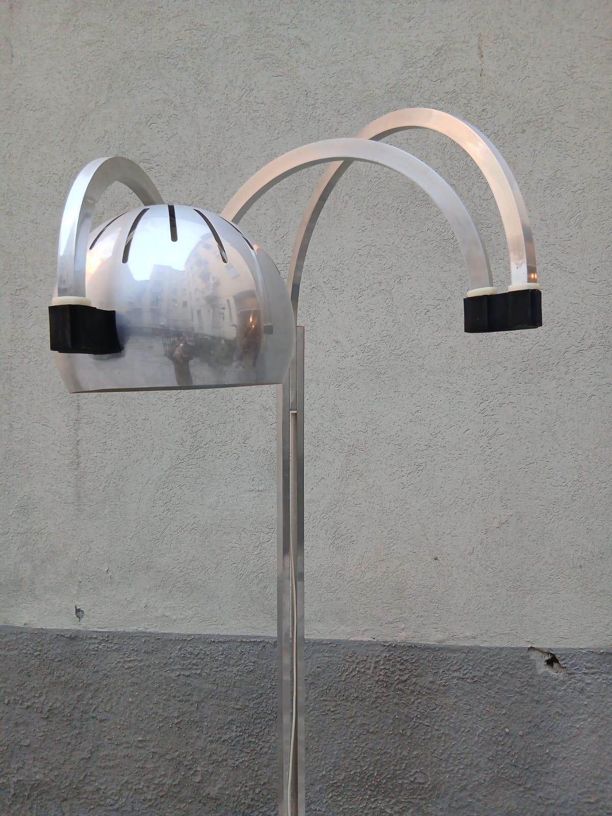 Métal Lampe à arc extensible en métal marbré - Goffredo Reggiani - Italie - années 1970 en vente
