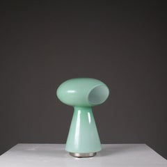 Mushroom-shaped table lamp green Murano glass Vistosi 1960s
