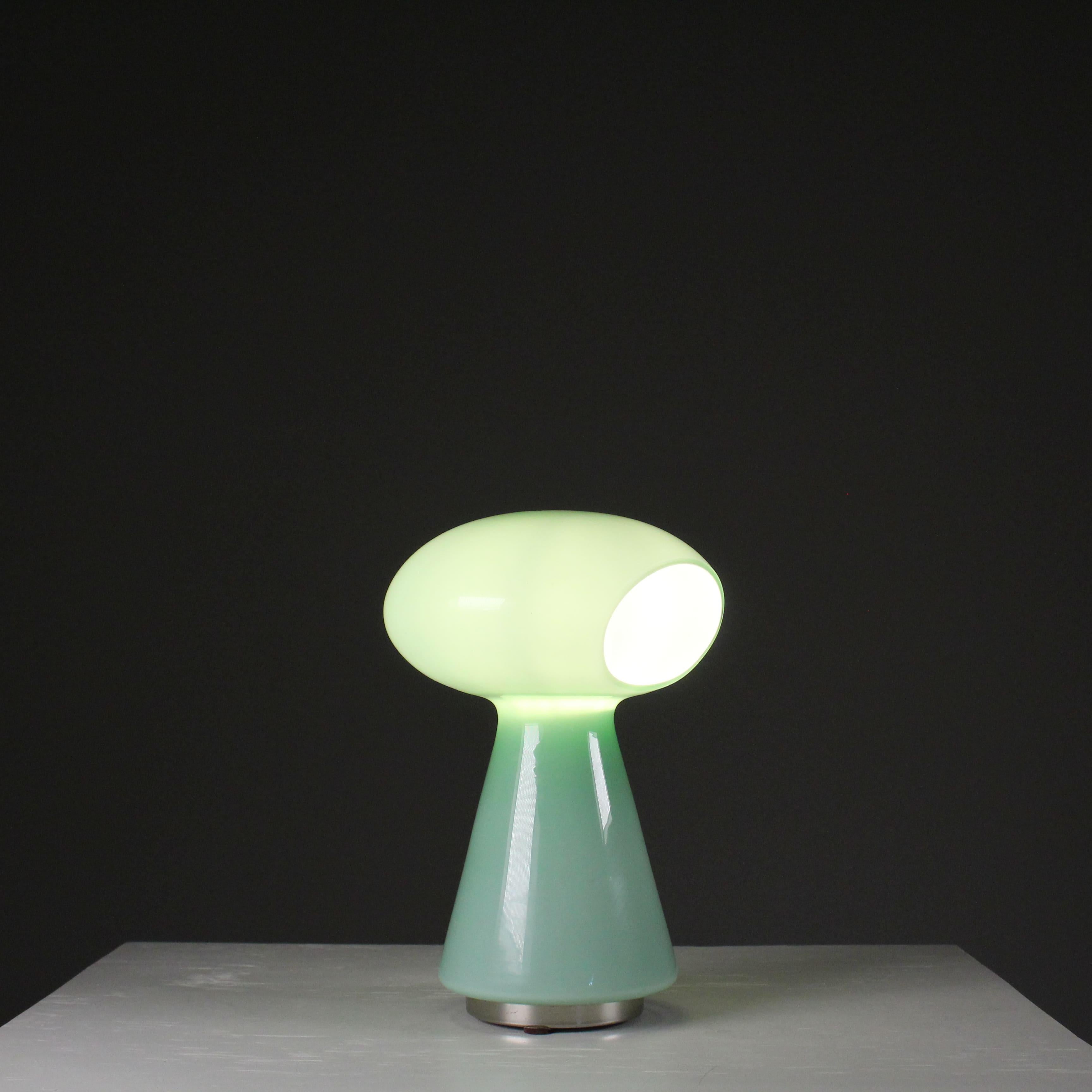 Postmoderno Lampada a forma di fungo, Vetro di Murano verde, Vistosi in vendita