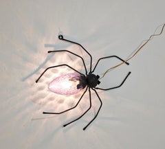 Wall lamp made of metal and Murano glass depicting a spider; Italy, 1950s–1960s