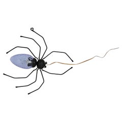Wall lamp made of metal and Murano glass depicting a spider; Italy, 1950s–1960s
