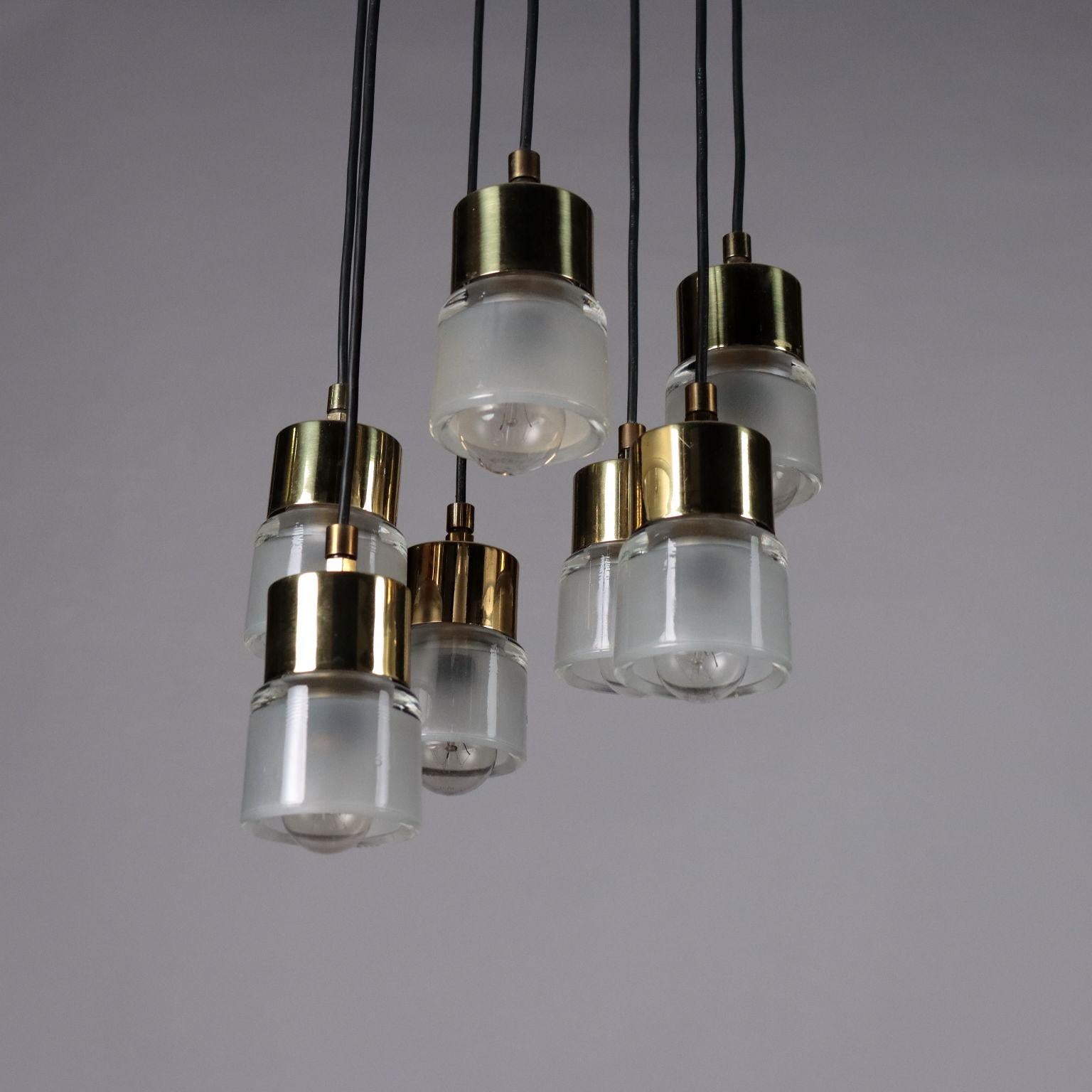 Aluminum Lampada a soffitto 4458 di Giuseppe Ostuni per O-Luce Anni 50-60 For Sale