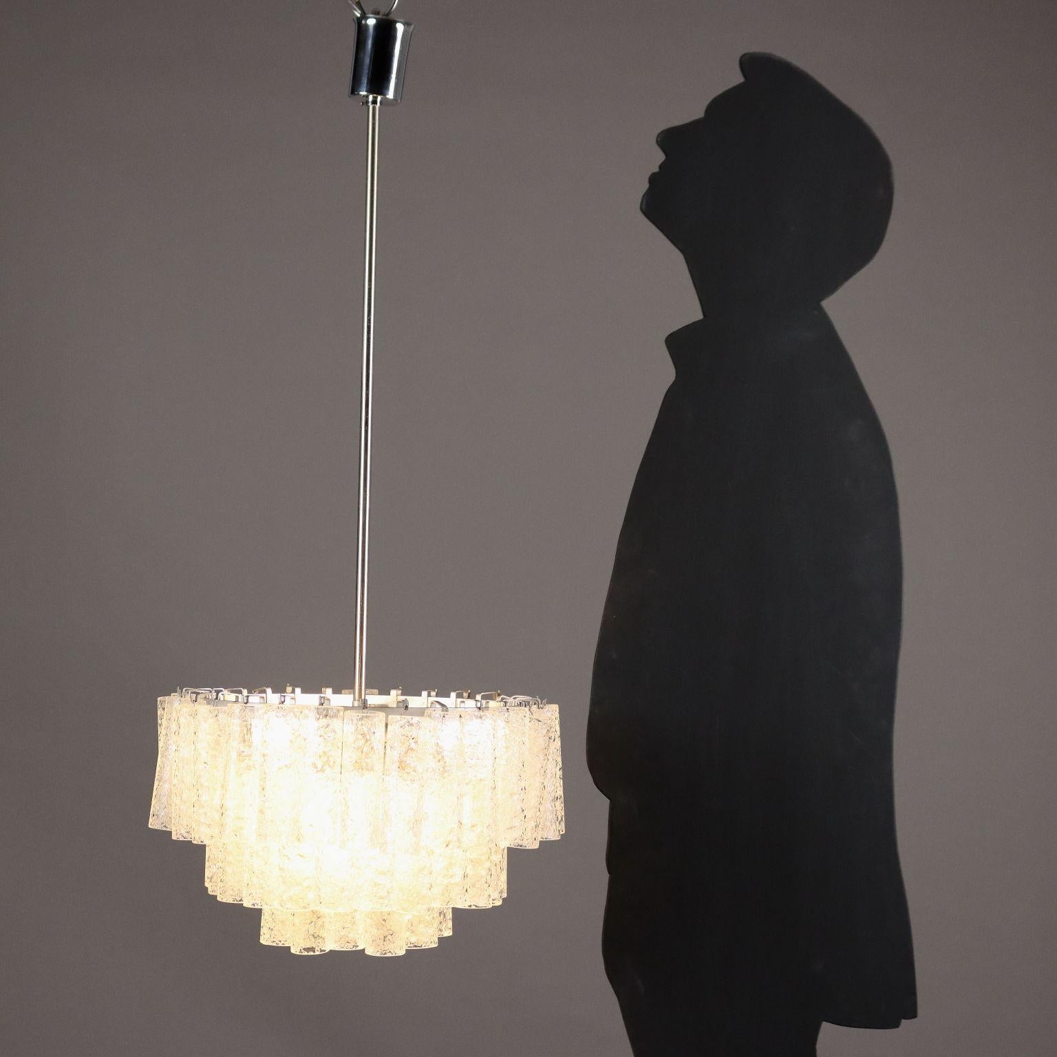 Mid-Century moderno Lampada a Soffitto con Pendenti in Vetro, Anni 60 in vendita