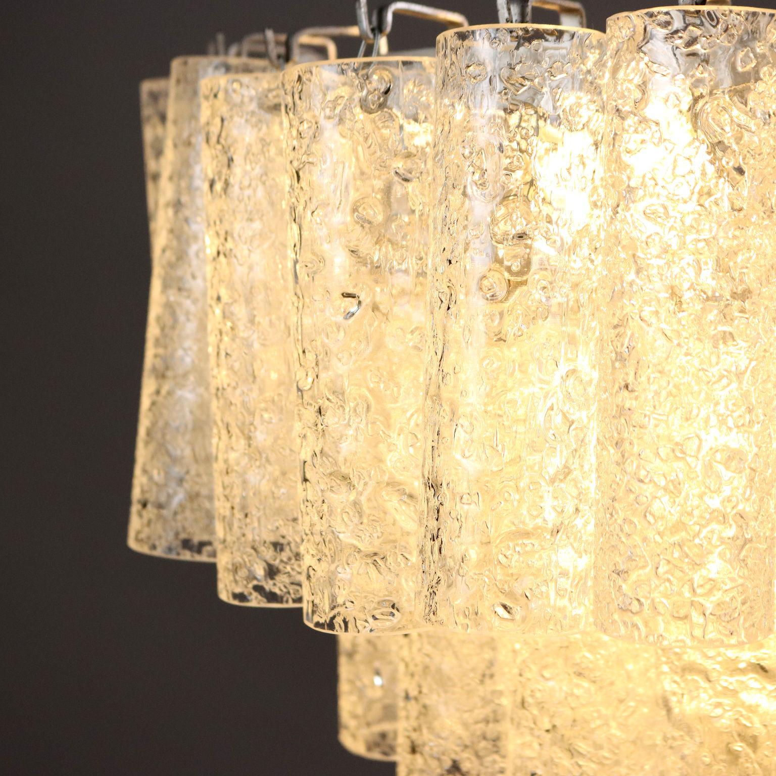 Mid-20th Century Lampada a Soffitto con Pendenti in Vetro, Anni 60 in vendita
