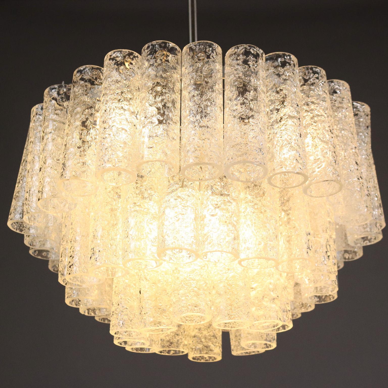 Lampada a Soffitto con Pendenti in Vetro, Anni 60 in vendita 1