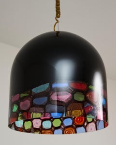 Lampada a soffitto in vetro di Murano anni 70 mod. Tinta, production Leucos
