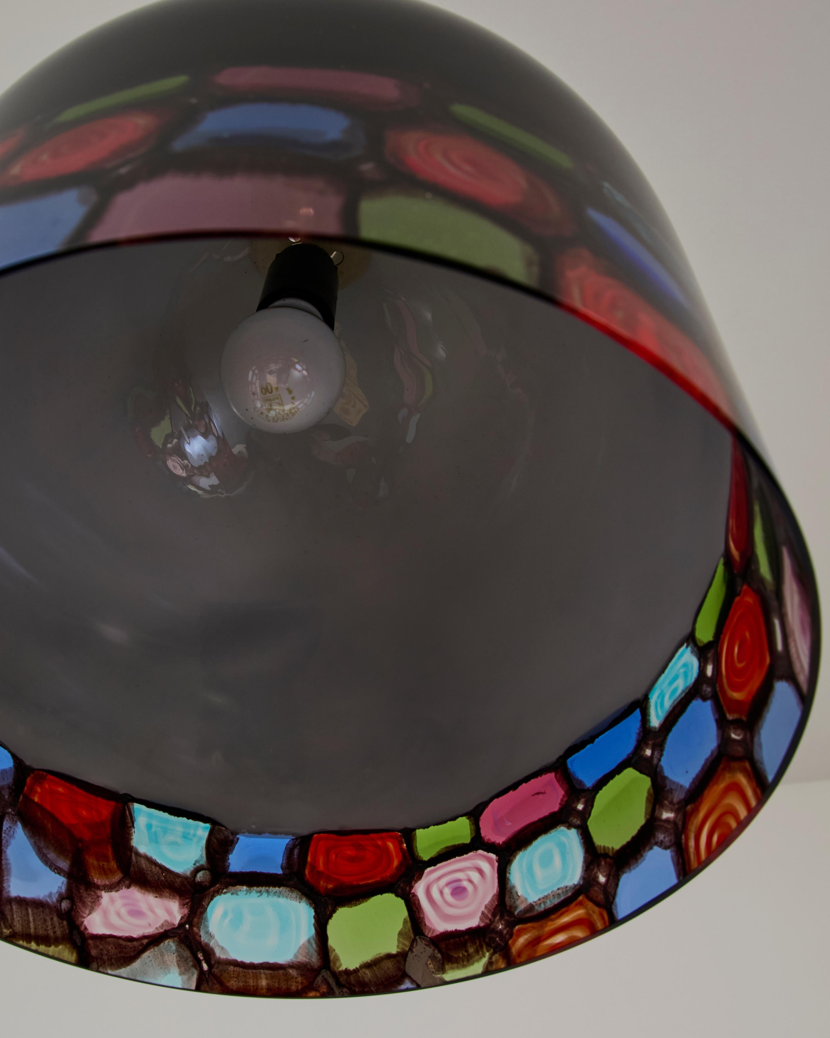 Late 20th Century Lampada a soffitto in vetro di Murano anni 70 mod. Tinta, produzione Leucos in vendita