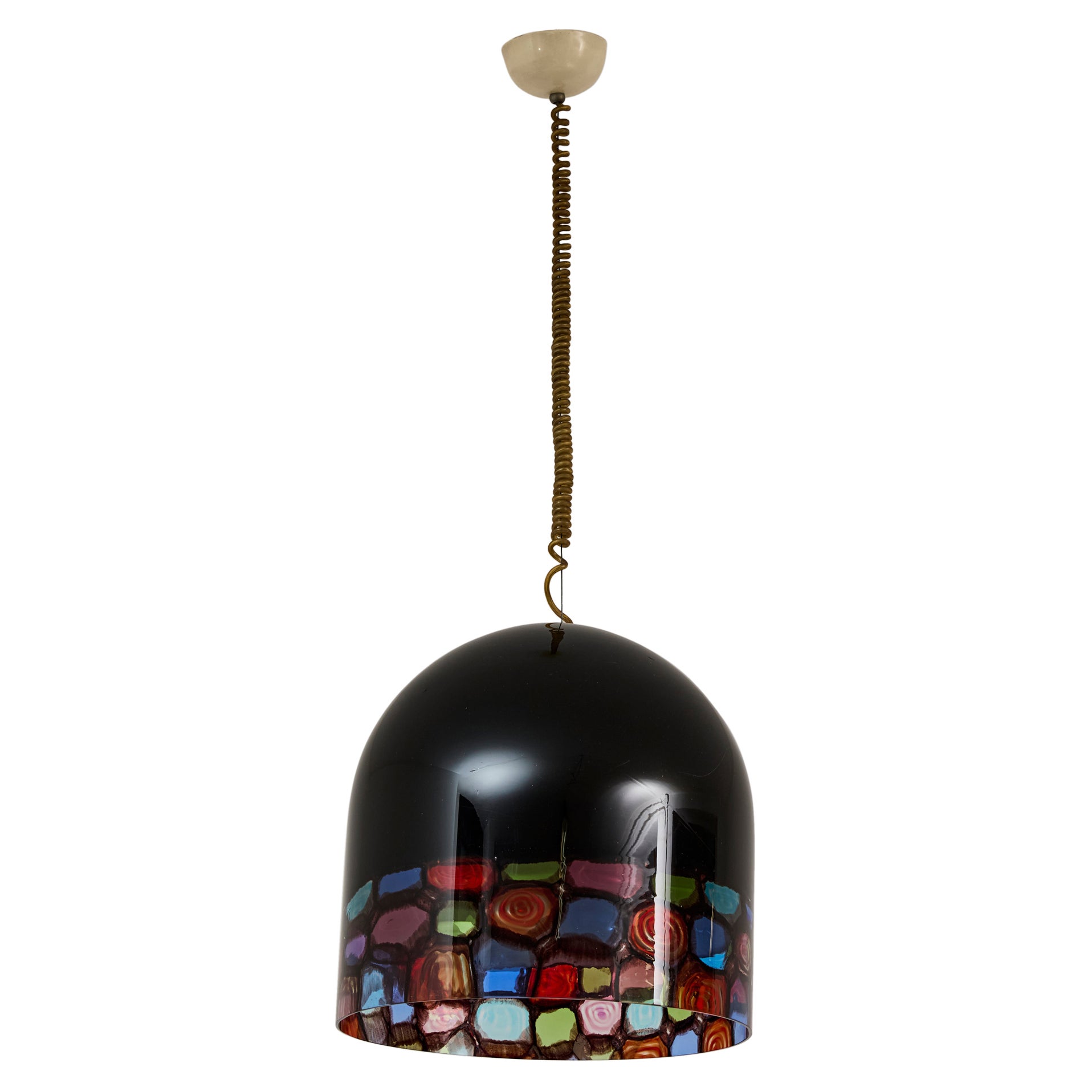 Lampada a soffitto in vetro di Murano anni 70 mod. Tinta, produzione Leucos