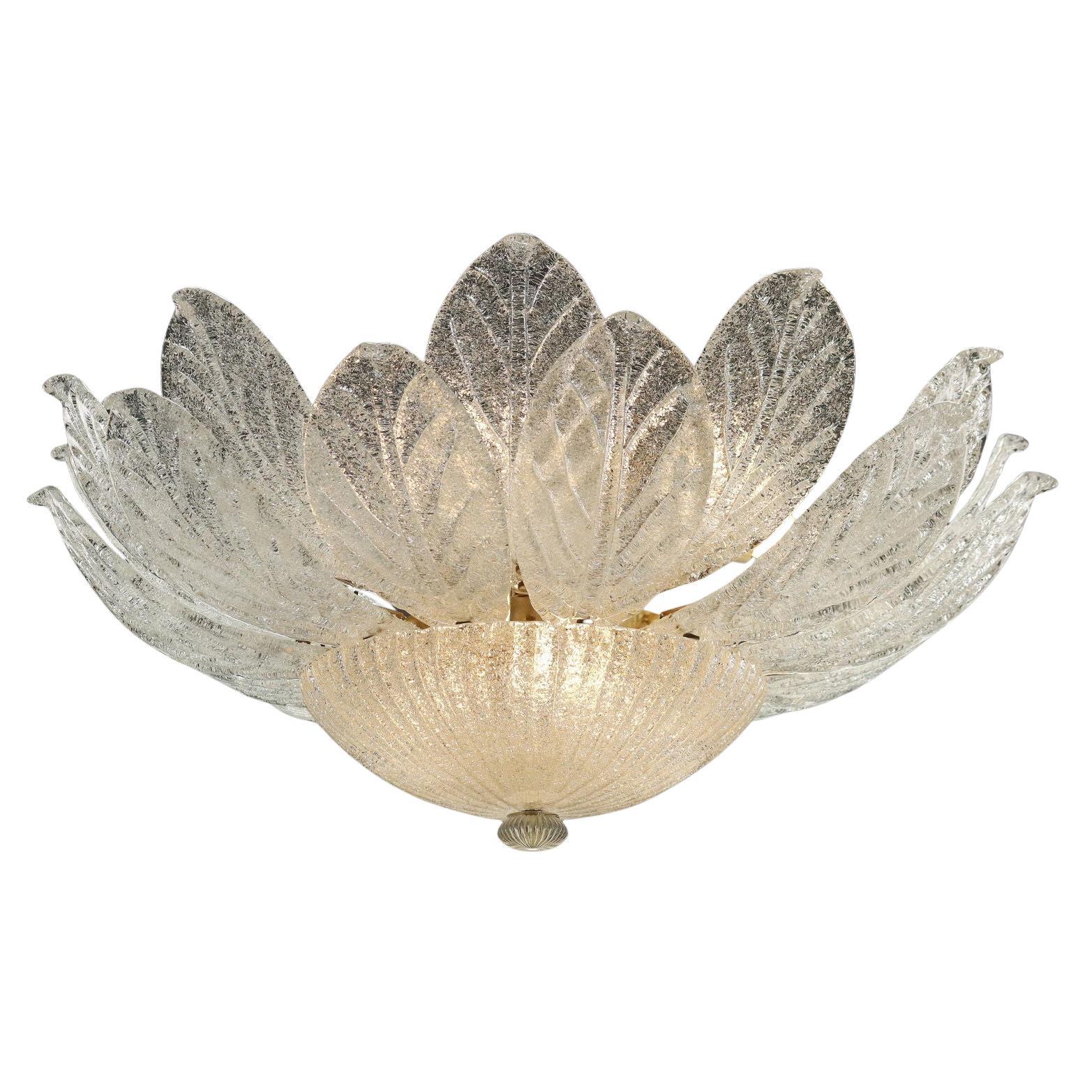 Plafonnier en verre de Murano années 1990-2000