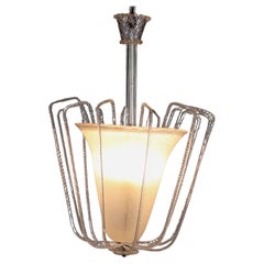 1940s blown glass ceiling lamp