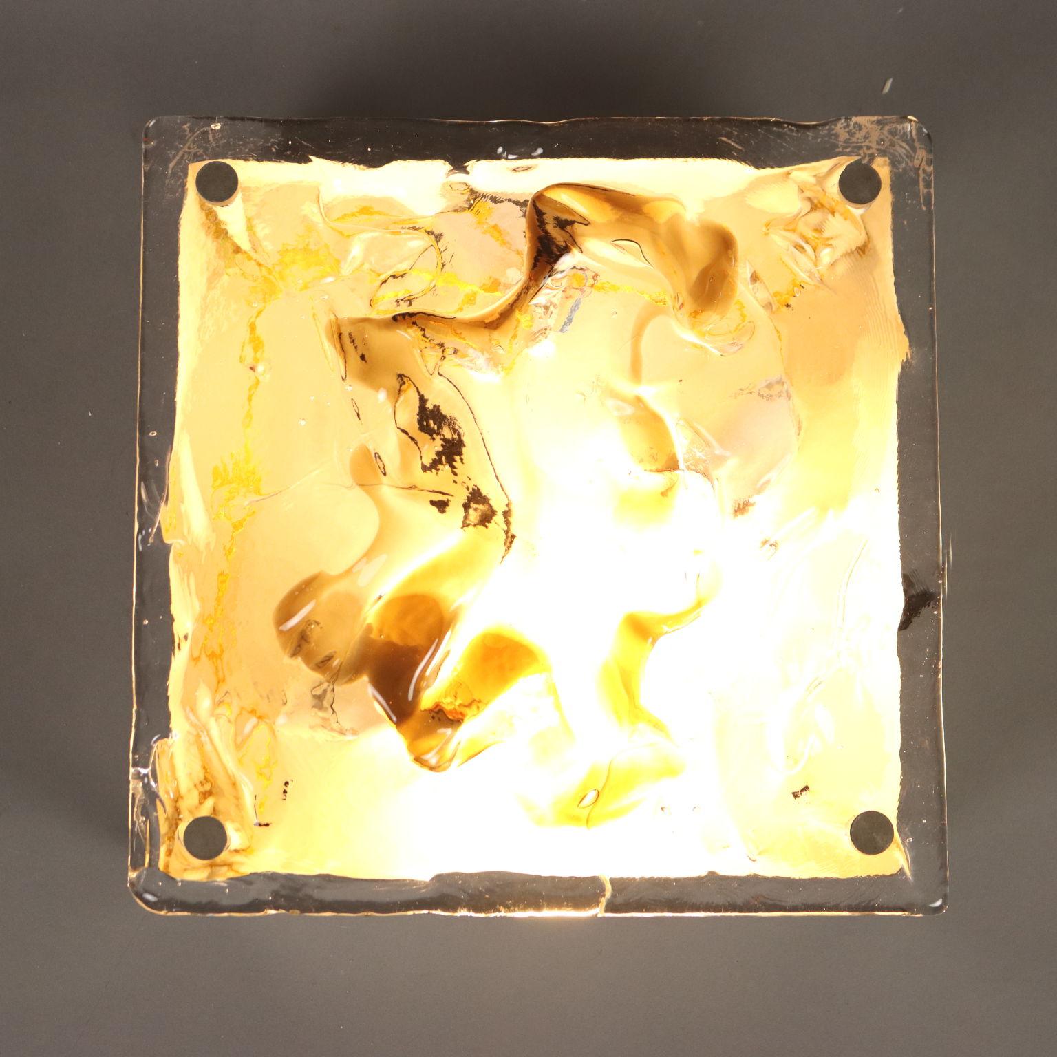 Mid-Century moderno Lampada a Soffitto in Vetro Soffiato, Anni 70 in vendita