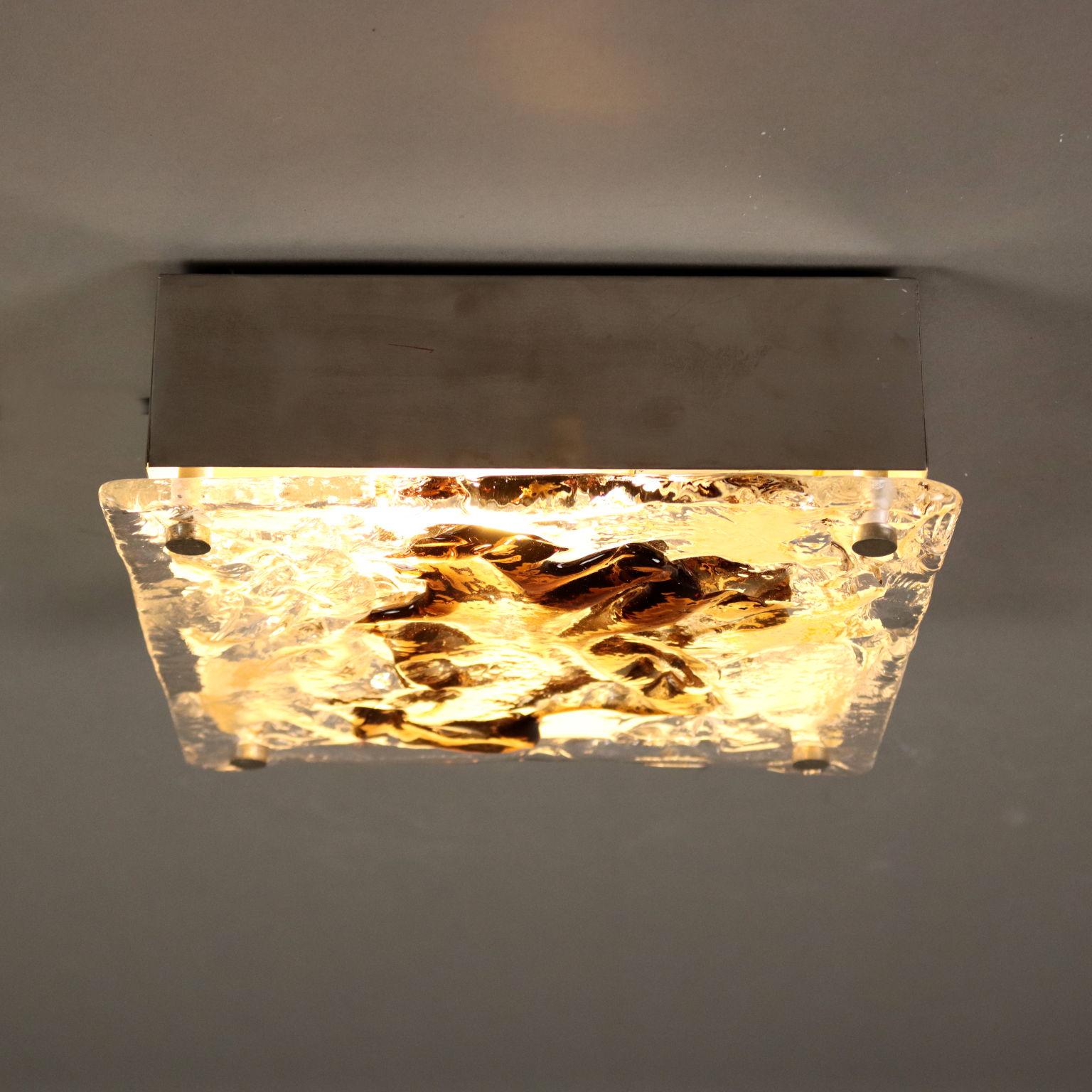 Lampada a Soffitto in Vetro Soffiato, Anni 70 In condizioni buone in vendita a Milano, IT