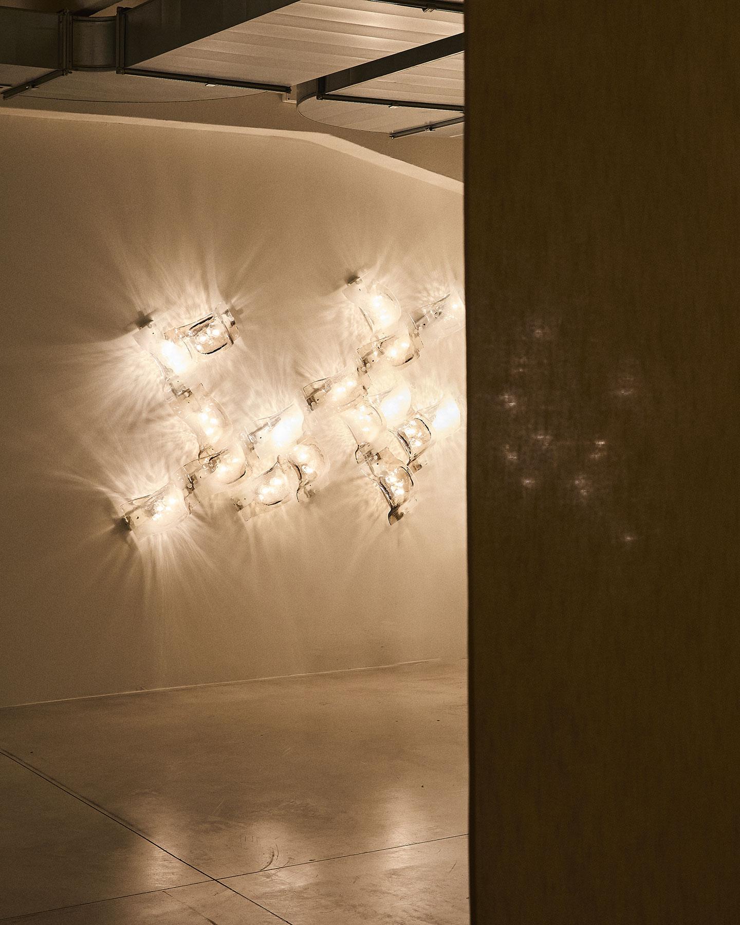 Lampada a soffitto/parete in vetro di Murano, design di Carlo Nason per Mazzega in vendita 4