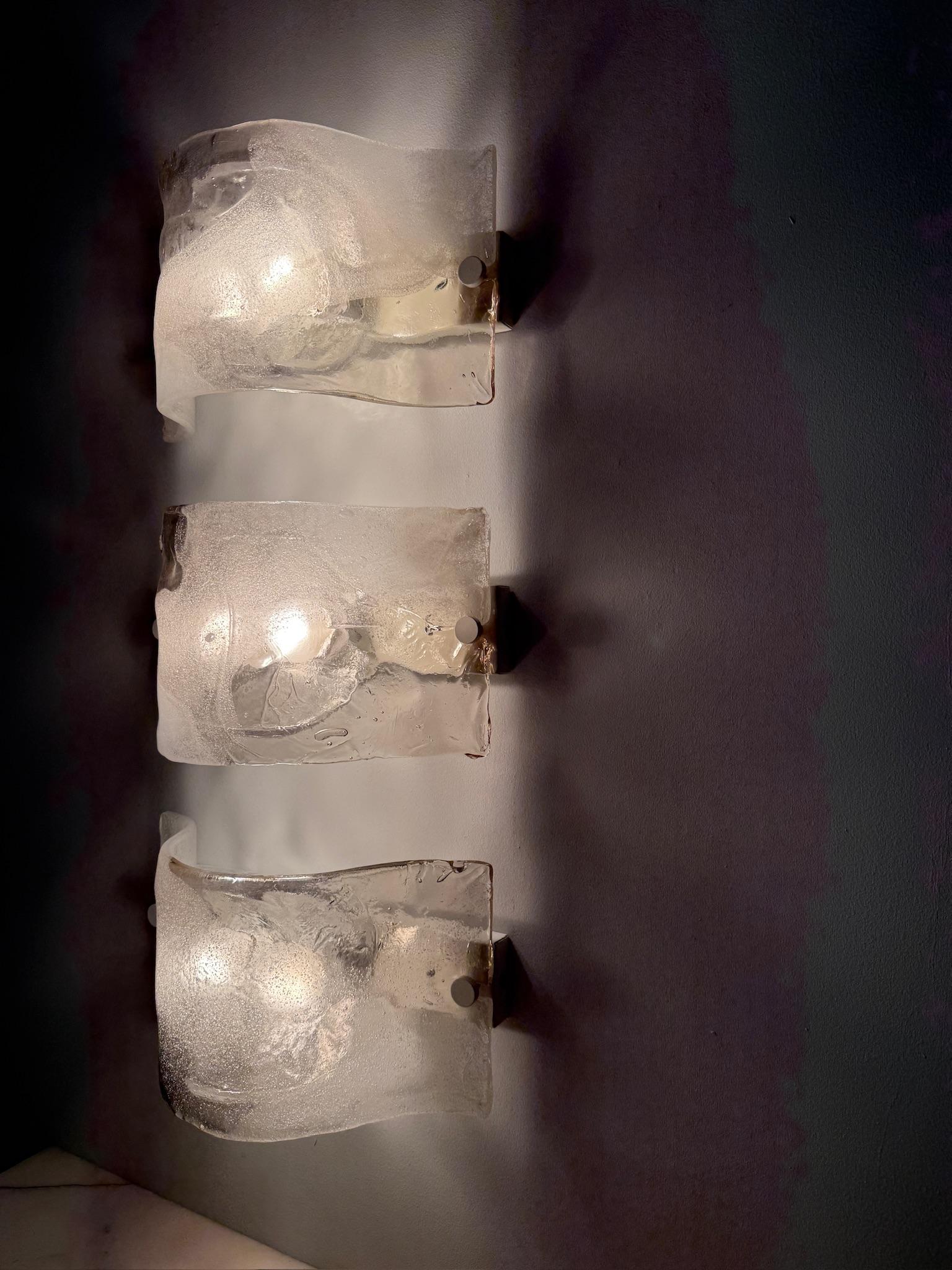 Lampada a soffitto/parete in vetro di Murano, design di Carlo Nason per Mazzega in vendita 6