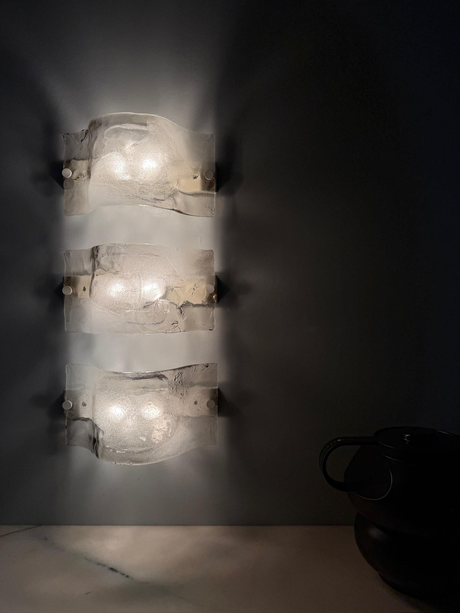 Lampada a soffitto/parete in vetro di Murano, design di Carlo Nason per Mazzega in vendita 7