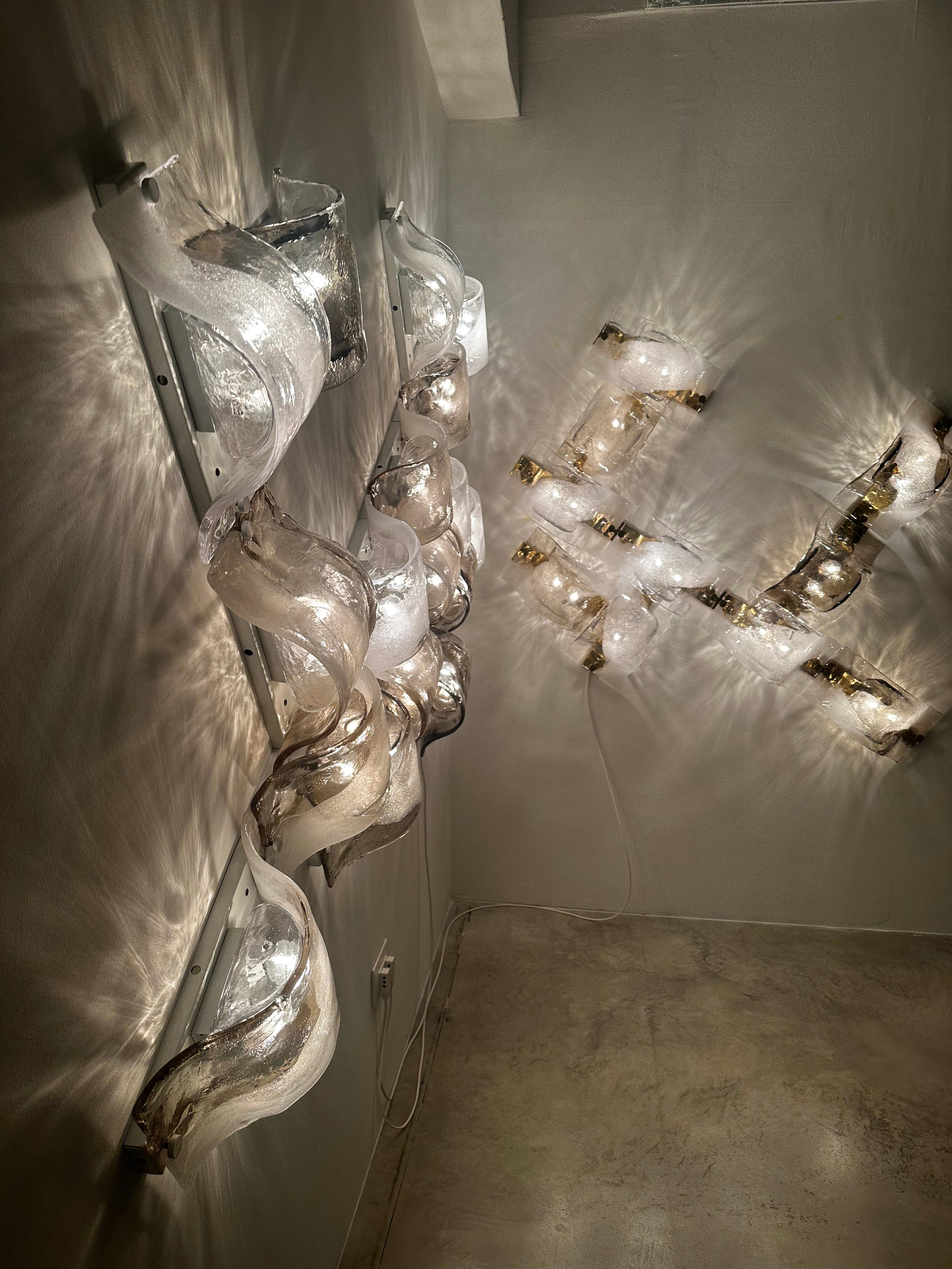 Mid-Century moderno Lampada a soffitto/parete in vetro di Murano, design di Carlo Nason per Mazzega in vendita
