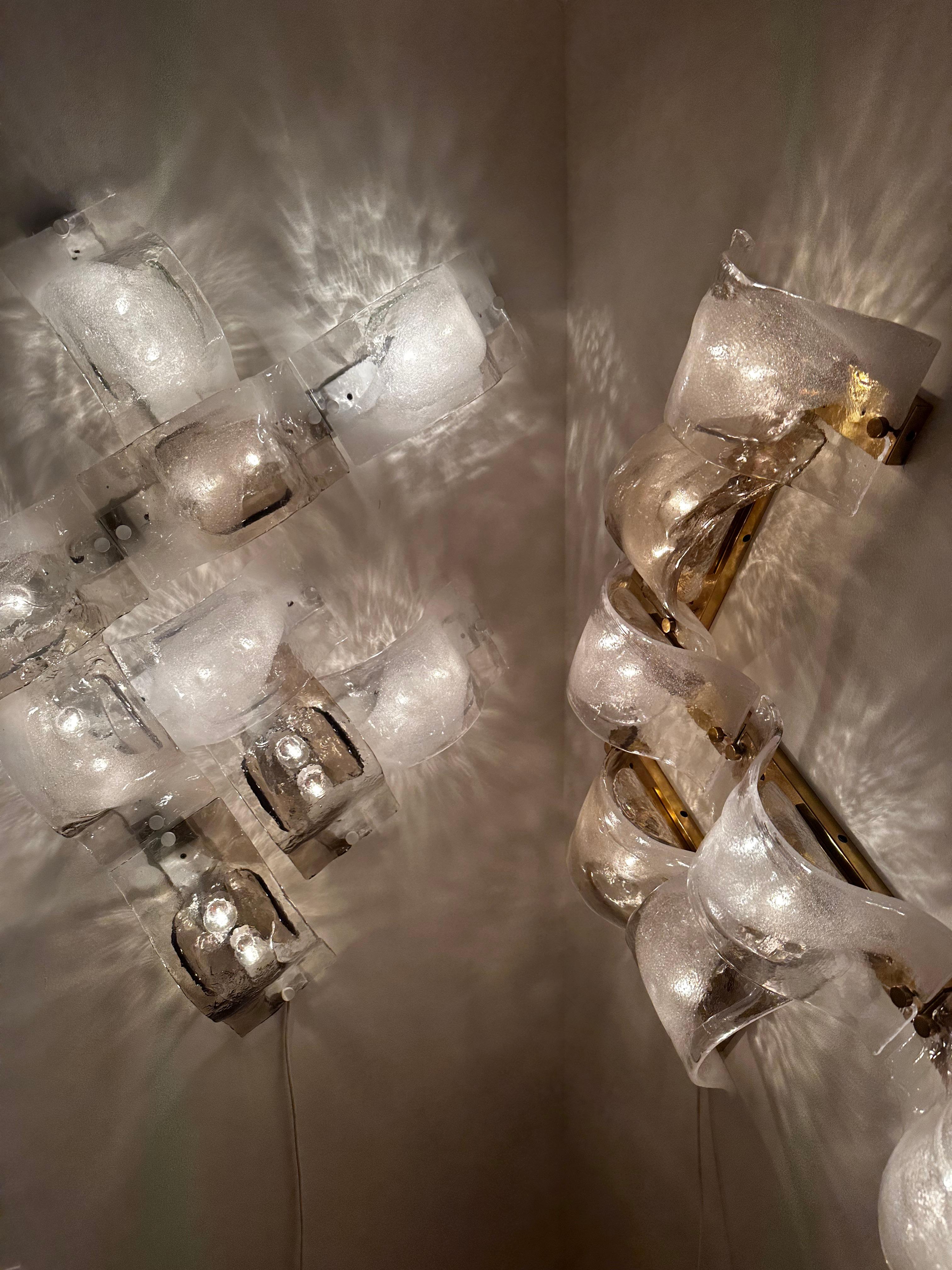 Italian Lampada a soffitto/parete in vetro di Murano, design di Carlo Nason per Mazzega in vendita