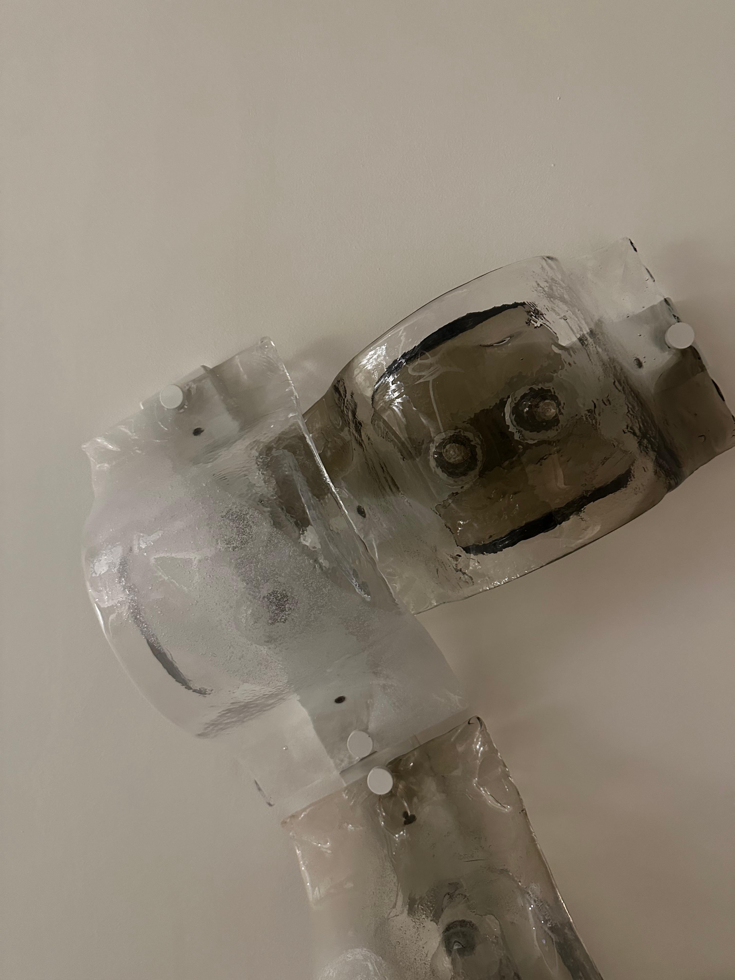 Vetro di Murano Lampada a soffitto/parete in vetro di Murano, design di Carlo Nason per Mazzega in vendita