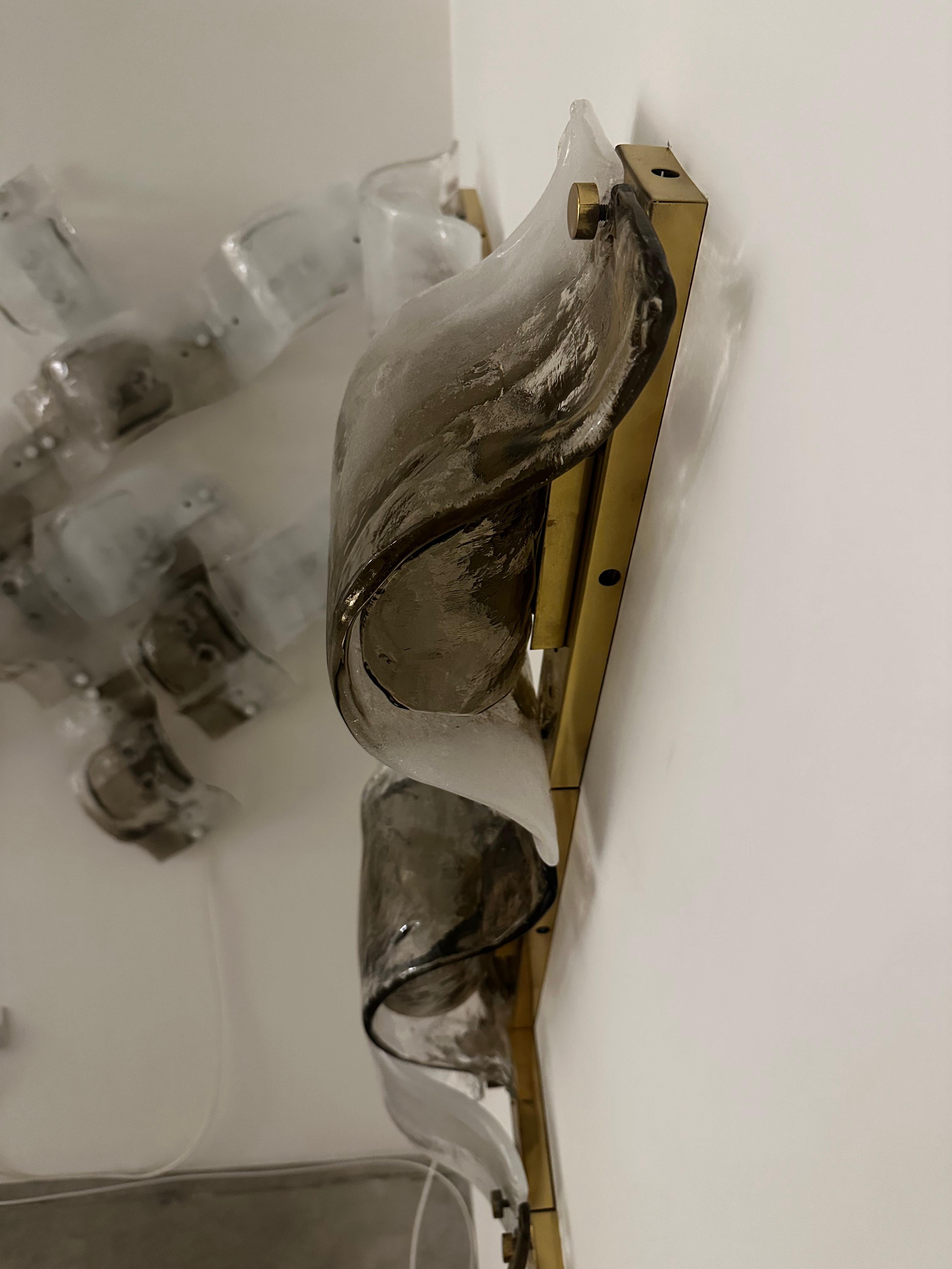 Lampada a soffitto/parete in vetro di Murano, design di Carlo Nason per Mazzega in vendita 2