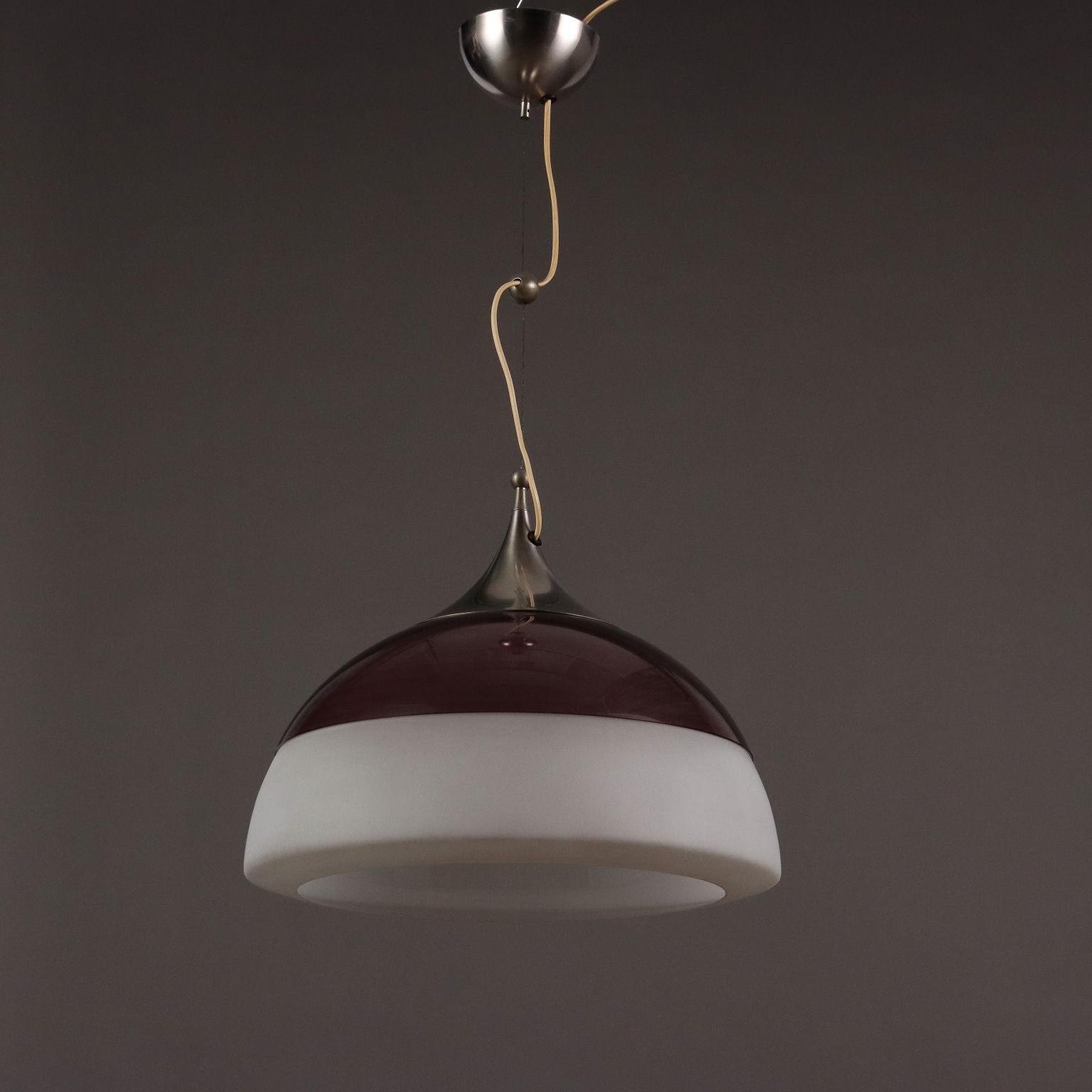 Lampada a soffitto Stilnovo Anni 60 con vetro opalino in vendita 1