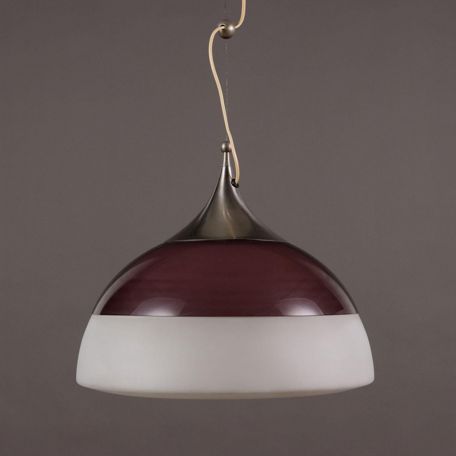 Lampada a soffitto Stilnovo Anni 60 con vetro opalino in vendita 2