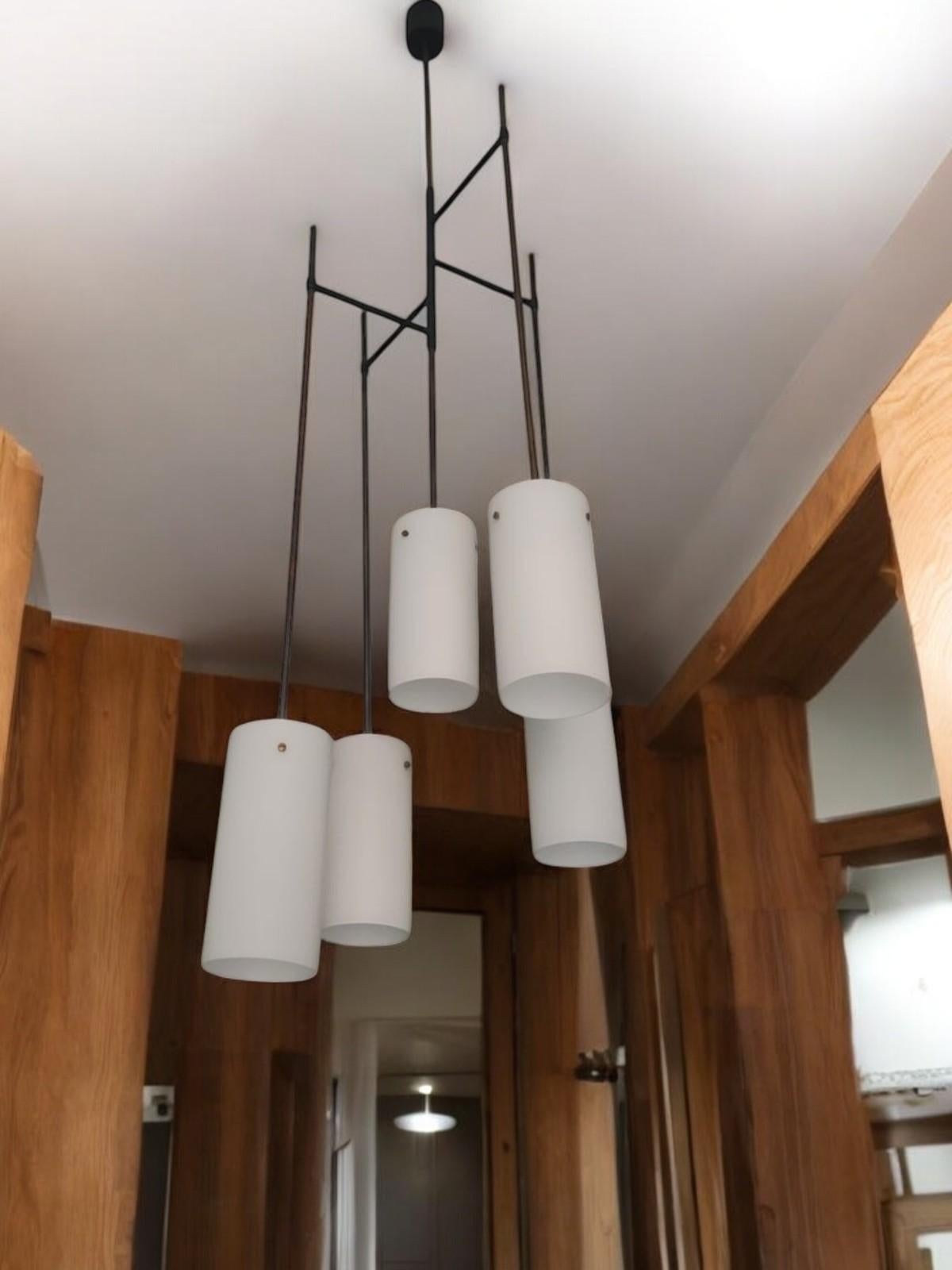 Lampada a sospensione a cinque luci Stilnovo, anni '60 - lampadario In condizioni buone in vendita a taranto, IT
